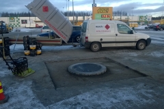 Kaivon korjauksen jälkien paikkaus Jyväskylässä